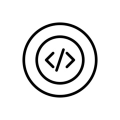 Coding icon vector line rounded style