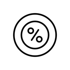 Percent icon vector line rounded style