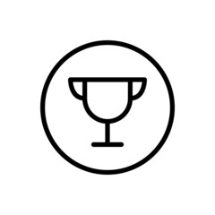 Trophy icon vector line rounded style