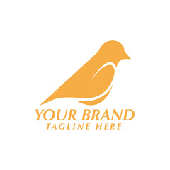 orange animal luxurious romantic bird logo template