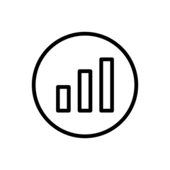 Profit bar chart icon vector line rounded style