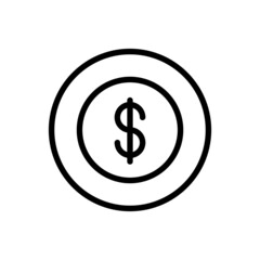 US Dollar icon vector line rounded style