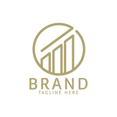 minimalist and fancy round data line business template logo