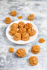 Homemade delicious organic walnut cookies.