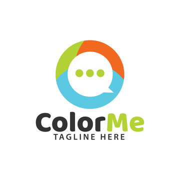 Colorful modern chat messaging logo design template