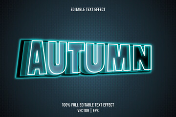 Autumn editable text effect 3 dimension emboss neon style