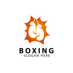 boxing logo design template for gym sport