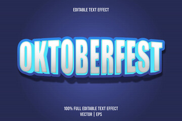 Oktoberfest editable text effect 3 dimension emboss cartoon style