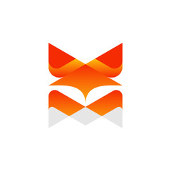 Fox logo simple minimalist design, vector modern animal logo