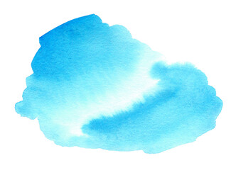 Blue abstract hand drawn watercolor background for text or logo. Watercolor clipart