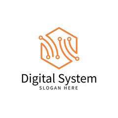 Digital data sytem scurity logo design