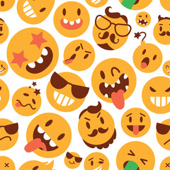 Brutal emoticons. Set. Seamless pattern