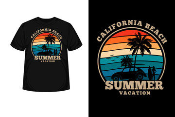 California Beach Summer Vacation Merchandise Silhouette T Shirt Design