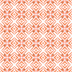 Ethnic hand painted pattern. Orange eminent boho
