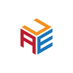 Hexagon logo with the letters UAE design