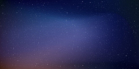 Realistic galaxy sky, Starry nights with bright shiny stars, Shining stars in the dark sky. Vector illustration.