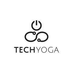 Tech Yoga Logo Vector