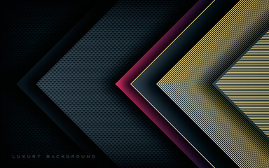 Obraz premium Luxury arrow dimension layers with gold line decoration background