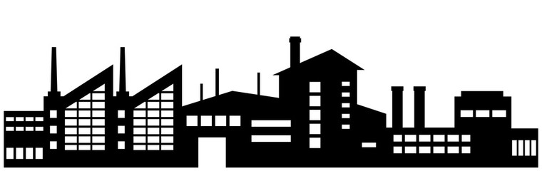 Naklejka premium Silhouette of city Cityscape skyline landscape background