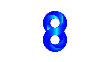 blue number eight