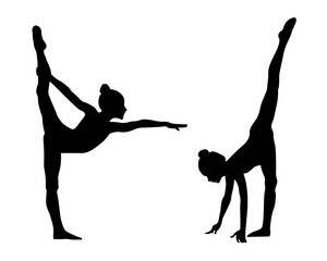 child gymnast silhouette vector illustration sport
