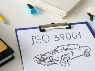 iso 39001 is shown on the conceptual photo using the text