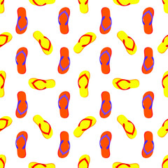 Flip flops set. Isolated vector design. Beach slippers. rubber Flip flops Travel footwear Summer holiday vacation Graphic Illustration simple symbol Closeup