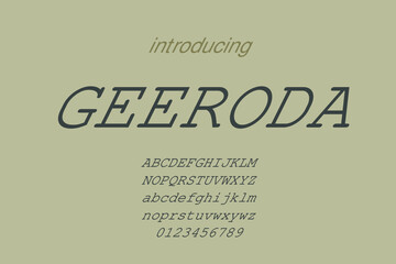 Vintage decorative font with label design and background pattern