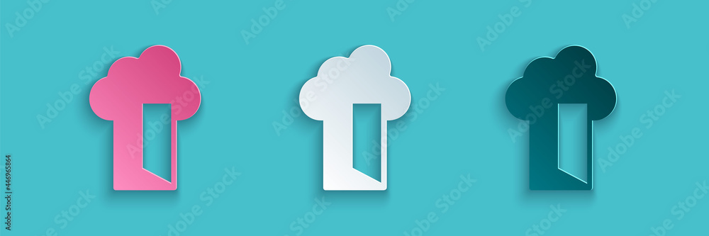 Poster paper cut cloud database icon isolated on blue background. cloud computing concept. digital service 