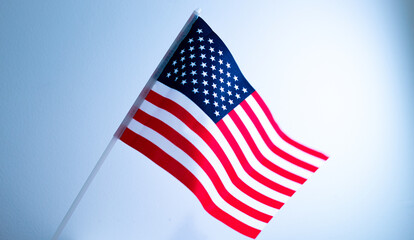 American flag waving in wind