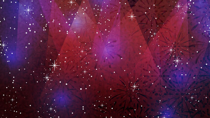 表彰式のイメージ_スポットライトと打ち上げ花火の背景イラスト_16:9