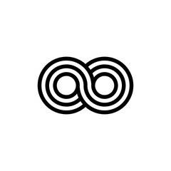Letter OO logo creative modern monogram, many lines smooth geometric logo initials