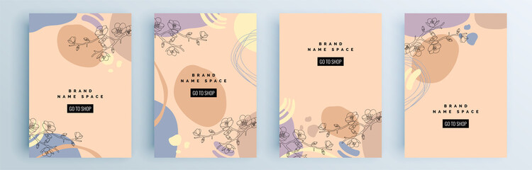 Modern abstract covers set, minimal covers design. Colorful geometric background, vector illustration.