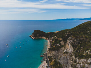 Fototapeta na wymiar Bay of the Saracens and Punta Crena, Liguria - Italy