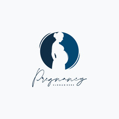 Pregnancy Logo Design Vector Template