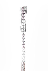 transmitting and receiving station telecommunication antenna on white background