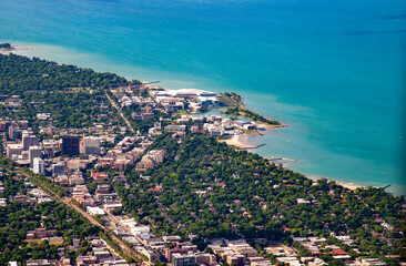 Fototapeta na wymiar Aerial view of Northwestern University