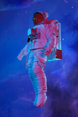 Astronaut in outer space. 3d rendering.