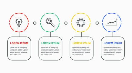Universal Vector Infographic With 4 Options, Steps or Processes. Simple Flat Elements for Infographic. Concept For Presentation, Report, Workflow, Strategy. Business Data Visualization.