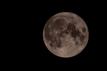 Fototapeta na wymiar Full Moon on a Dark Night - Offset to Right