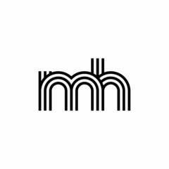 Letter MH logo creative modern monogram, many lines smooth geometric logo initials