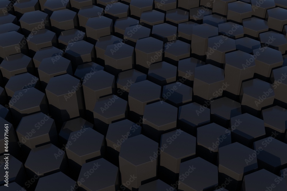 Poster abstract 3d  hexagonal background