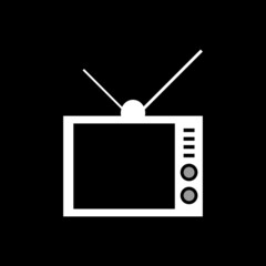 tv with antenna icon, television set icon vector symbol illustration