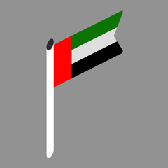 Vector isometric national flag of the state of the United Arab Emirates