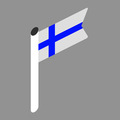 Vector isometric national flag of the state of the Finland