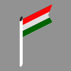 Vector isometric national flag of the state of the Hungary