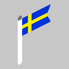 Vector isometric national flag of the state of the Sweden