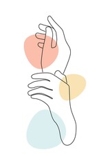 woman hand line art