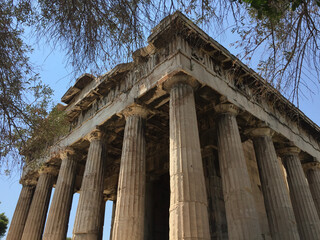 The Temple of Hephaestus or Hephaisteion, a well-preserved Greek temple that remains standing largely intact. It is a Doric peripteral temple, and is located at the Agora of Athens.