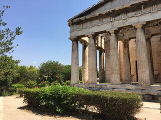 Fototapeta premium The Temple of Hephaestus or Hephaisteion, a well-preserved Greek temple that remains standing largely intact. It is a Doric peripteral temple, and is located at the Agora of Athens.